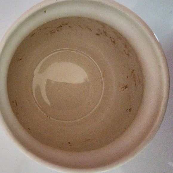 FTD Vase 1981 White Cream with Blue Floral Print 4"H x 4"W - Picture 6 of 7